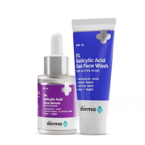 the derma co sali cinamide anti acne face wash with 2% salicylic acid & 2% niacinamide + the derma co 2% salicylic acid face serum
